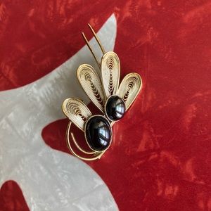 Vintage Abstract Floral Gold Plated Pin